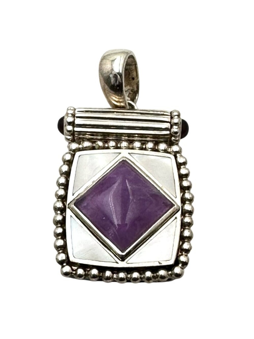 Whitney Kelley Purple Gemstone Sterling Silver Pendant 1.5"